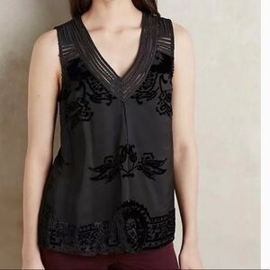 Anthropologie Meadow Rue Velvet Sleeveless Top